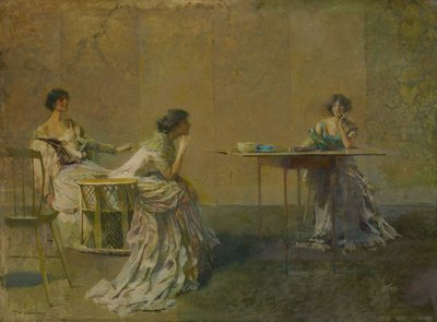 El chisme, c.1907 de Thomas Wilmer Dewing